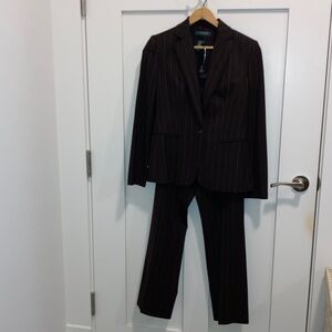 Ralph Lauren Dark Brown Pinstripe Blazer and pants. NWT.